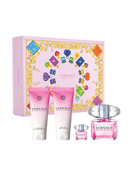 Versace 3-Piece Bright Crystal Gift Set for Women, 90ml EDT, 100ml Body lotion, 10ml EDT Roller Ball